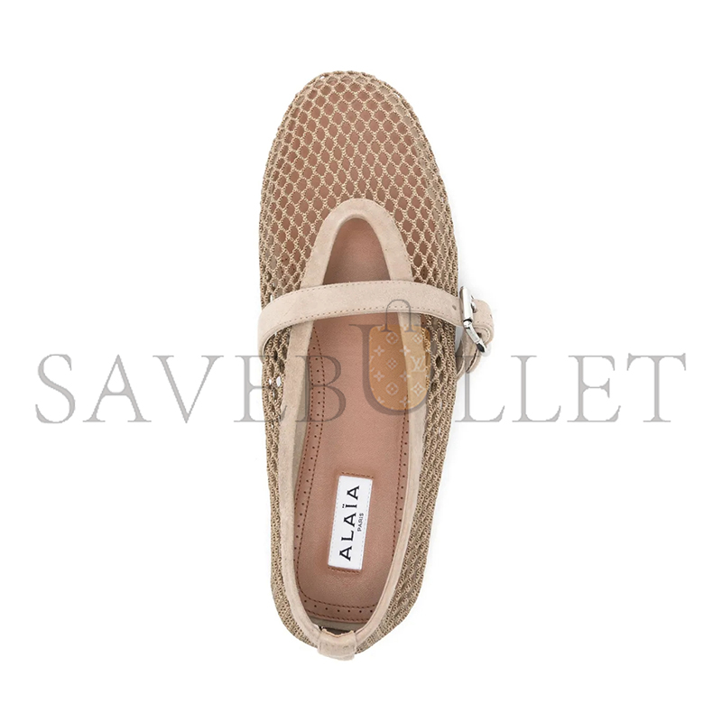 A1a1a SUEDE TRIMMED FISHNET BALLET FLATS AA3A029TK061-824